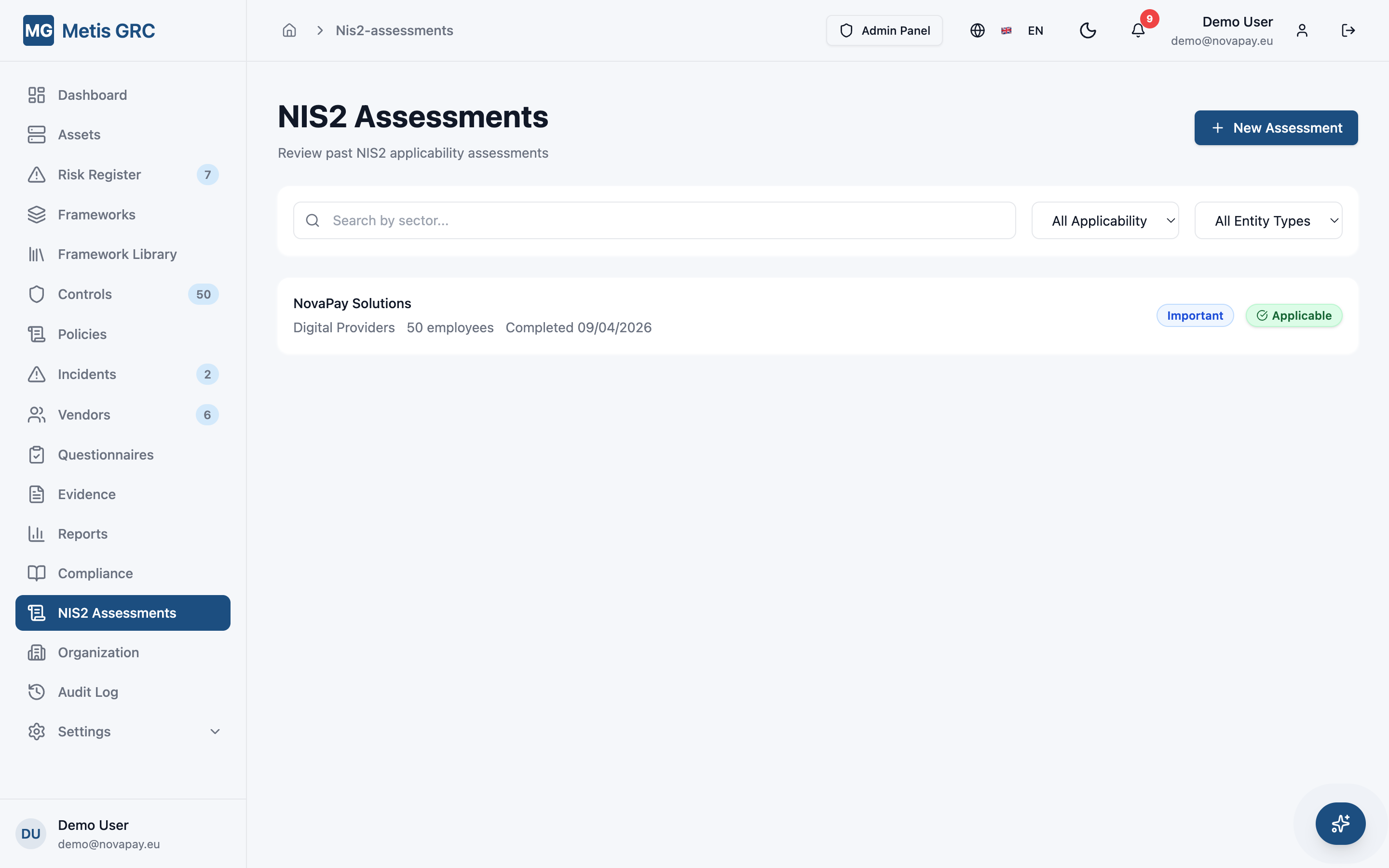 Screenshot — Obligations